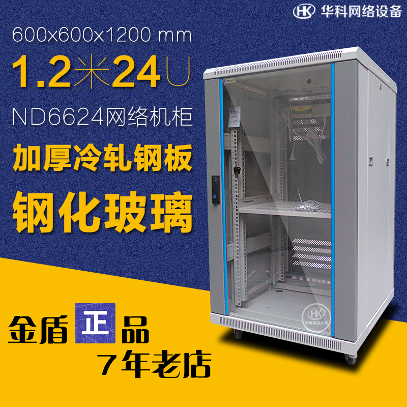 Original 1.2m 24U Gold Shield ND6624 Monitoring Server Network Cabinet 600X600X1200
