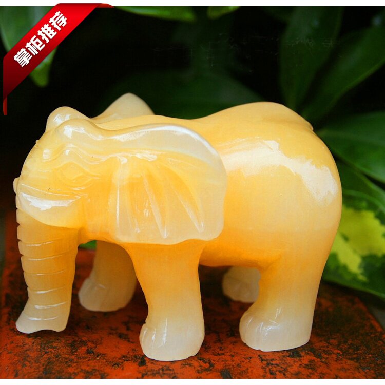 Rock crystal topaz elephant ornaments rich glory elephant array cornucopia silver ingot gathering wealth array town house to make money prosperous business