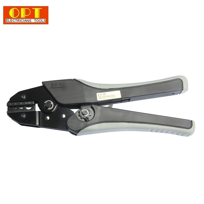 (Taiwan OPT) LY-10 Imports ratchet-type nude terminals crimping pliers press pliers 1 5-10mm2-Taobao