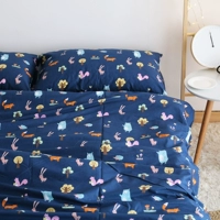 Khuya tấm đáy trống Critters rừng phim hoạt hình màu bông twill áp dụng gối tùy chỉnh dorm giường - Khăn trải giường ga trải giường mùa hè