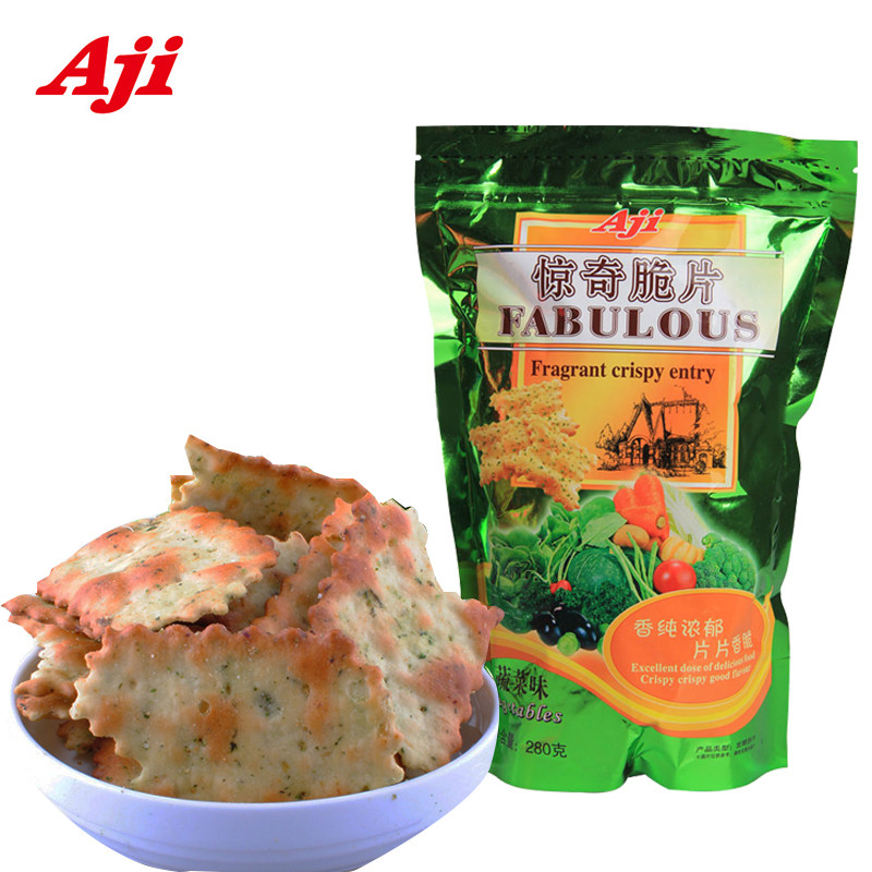 【天猫超市】Aji惊奇脆饼蔬菜味280g大包装饼干休闲零食小吃$