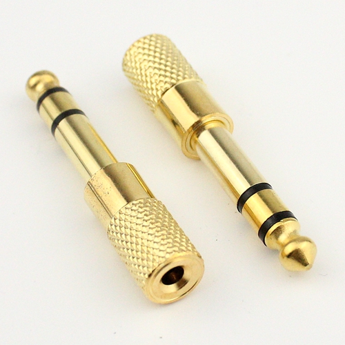 Gold plated 3 5mm stereo headphone pair recording wire AUX plug DIY accessories computer microphone 6 35