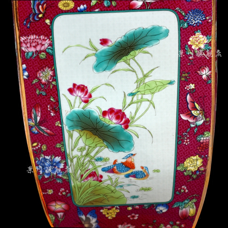 Pastel peony square bottle of jingdezhen ceramic sitting room ground flower arranging furnishing articles hotel process classical household act the role ofing is tasted
