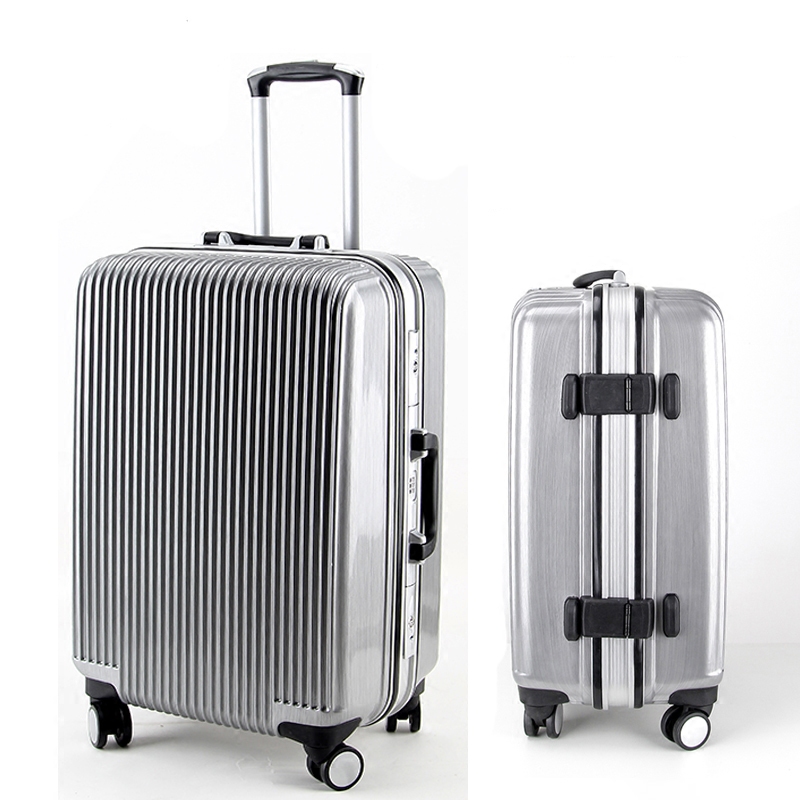 Brand new aluminum frame pull-lever case 20-inch universal wheel suitcase 24 inch suitcase PVC Dench case pressure password box