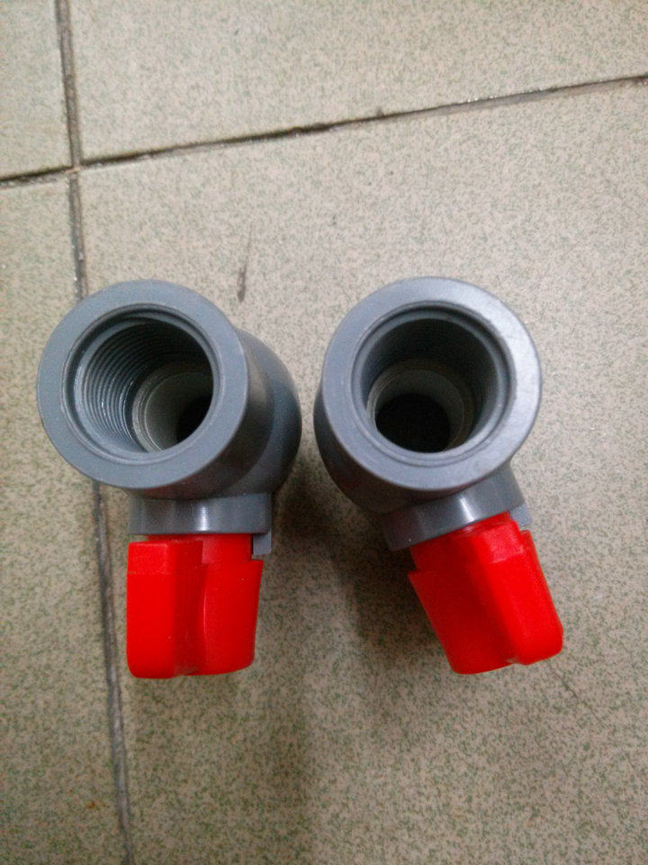 PVC UPVC plastic inner thread valve acid and alkali resistant valve Simple wire port type ball valve-20 -- 110