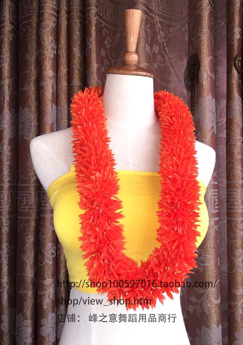 Hawaiian Grass Skirt Dance Flower Ring Dance Props Neck Ring Performance Props Accessories Beach Seaside Accessories Floral Rings
