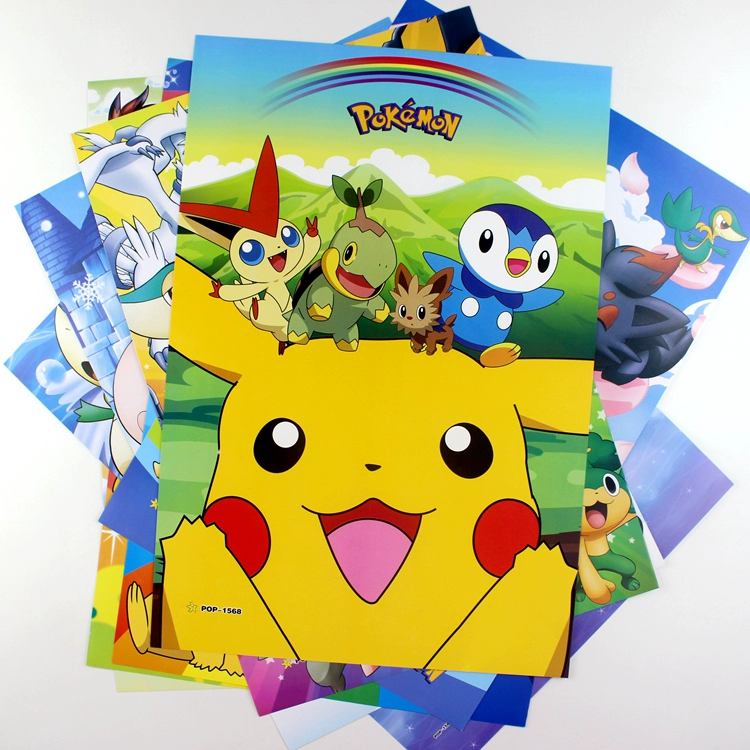 Pokémon Pokemon Pikachu Poster Phim hoạt hình Nhật Bản Anime Ngoại vi Hình nền Tường Sticker - Carton / Hoạt hình liên quan