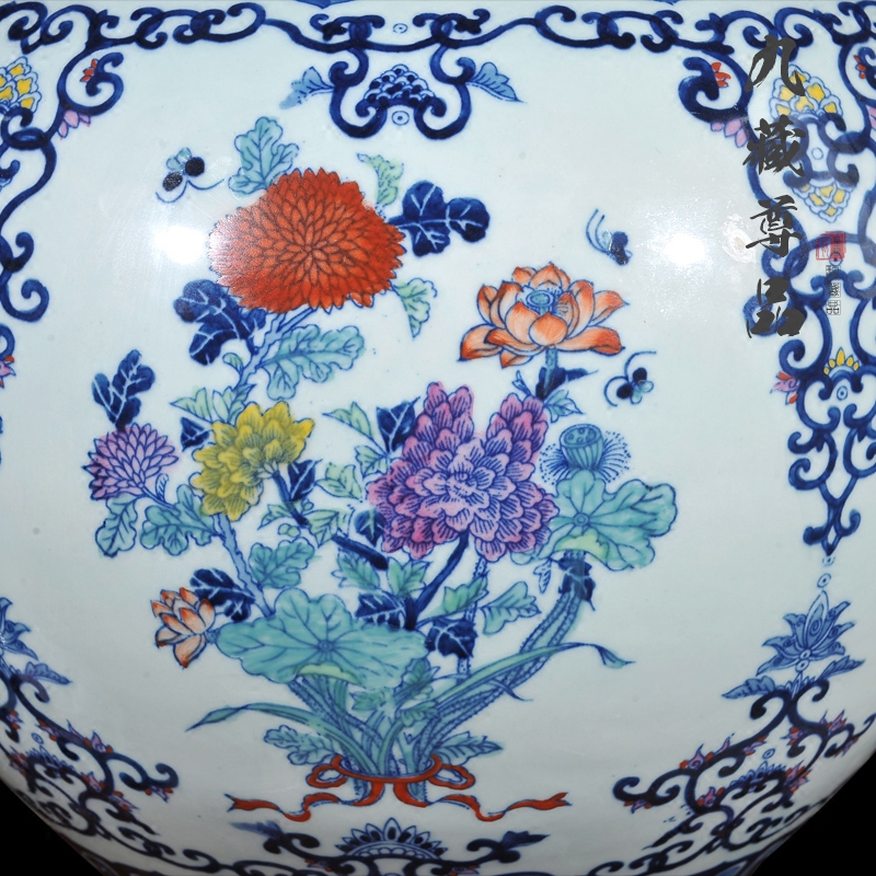 About Nine hid statute of the product of jingdezhen ceramic hand - made porcelain vase colorful celestial classical Chinese style living room China