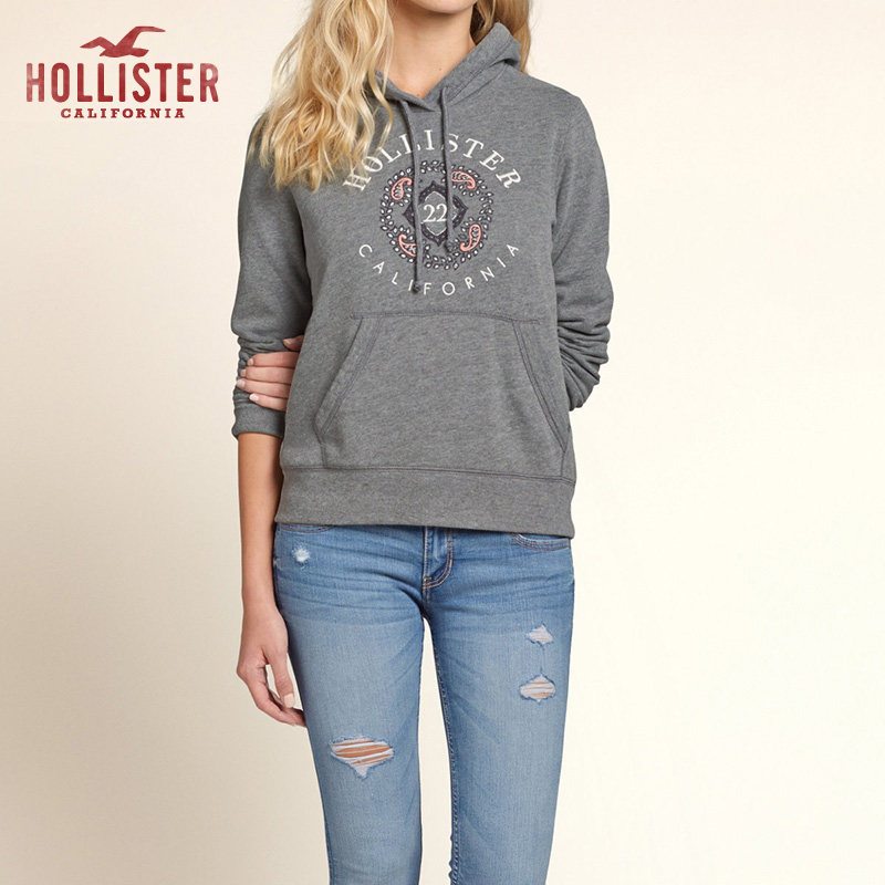 Hollister 刺绣标识图案帽衫卫衣 女 93387