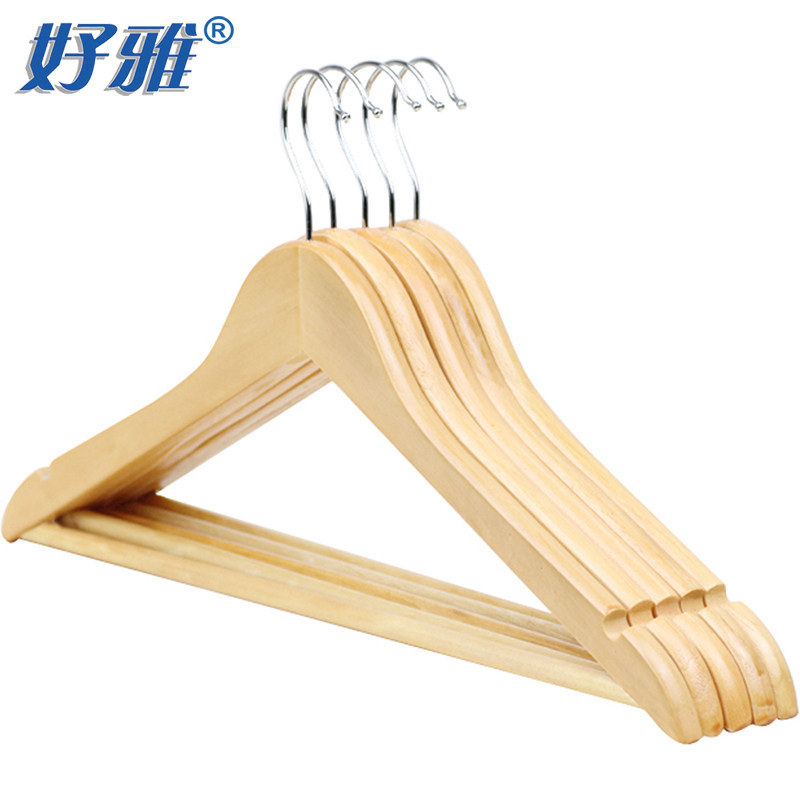 【天猫超市】好雅 5只装正装实木原木西装套装挂晒晾衣架裤架衣撑