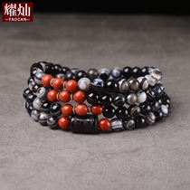 Yao Chan shadow stone 108 pieces bracelet red bamboo stone hand string men and women multi-circle bracelet couple crystal wealth necklace