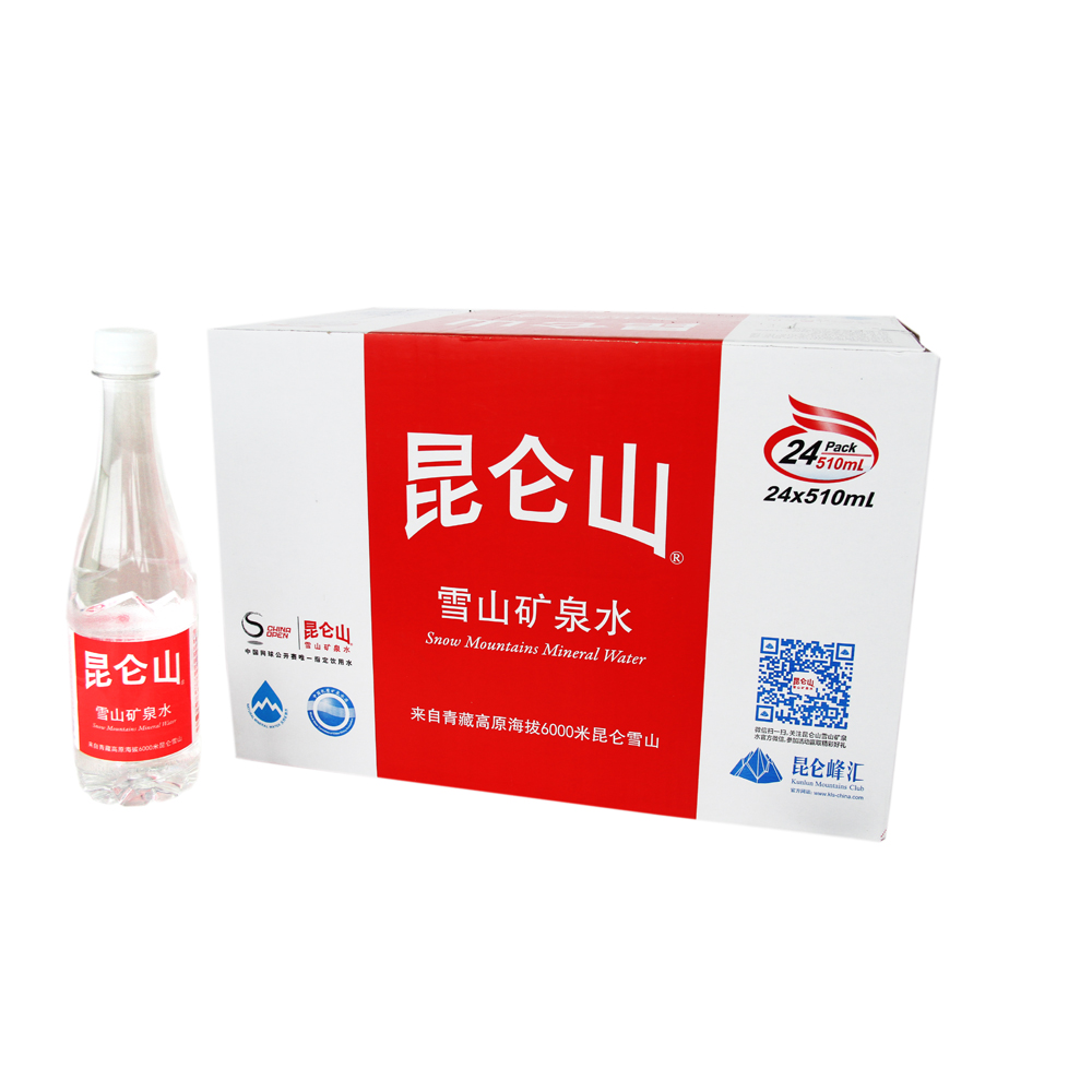 【天猫超市】昆仑山 雪山矿泉水510ml*24/箱 水质天然 纯净无污染