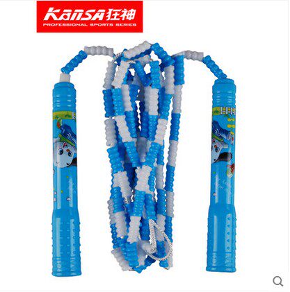 Light ride portable) Mad God Professional Flower Style Bamboo Festival Jump Rope Weight Loss Fitness Children's Student Beads jumping rope