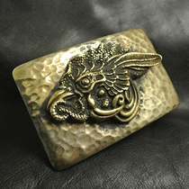 Broken Bronze Gooster Year New Pint Pure Copper Belt Buckle Individuality Belt Buckle Plate Buckle Hand Polished