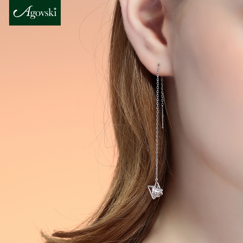 Boucles d oreilles pendantes Femme AGOVSKI en Argenterie - Ref 3097648 Image 2