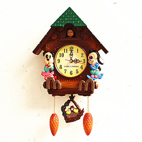 European-style creative bear angel wall clock children's room bedroom clock wall clock fashion pastoral swing personality decorative clock