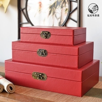 New Chinese red high-grade lock jewelry box storage box decoration model room minimalist dressing room hotel decorations