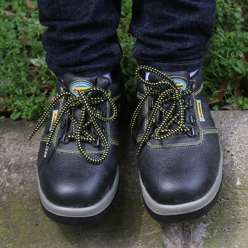 Labor Shoes Men's Shoes Ladle Head Anti-Smashing Puncture Safety Shoes Genuine Leather Large Size High Cylinder Comfort Working Shoes Summer