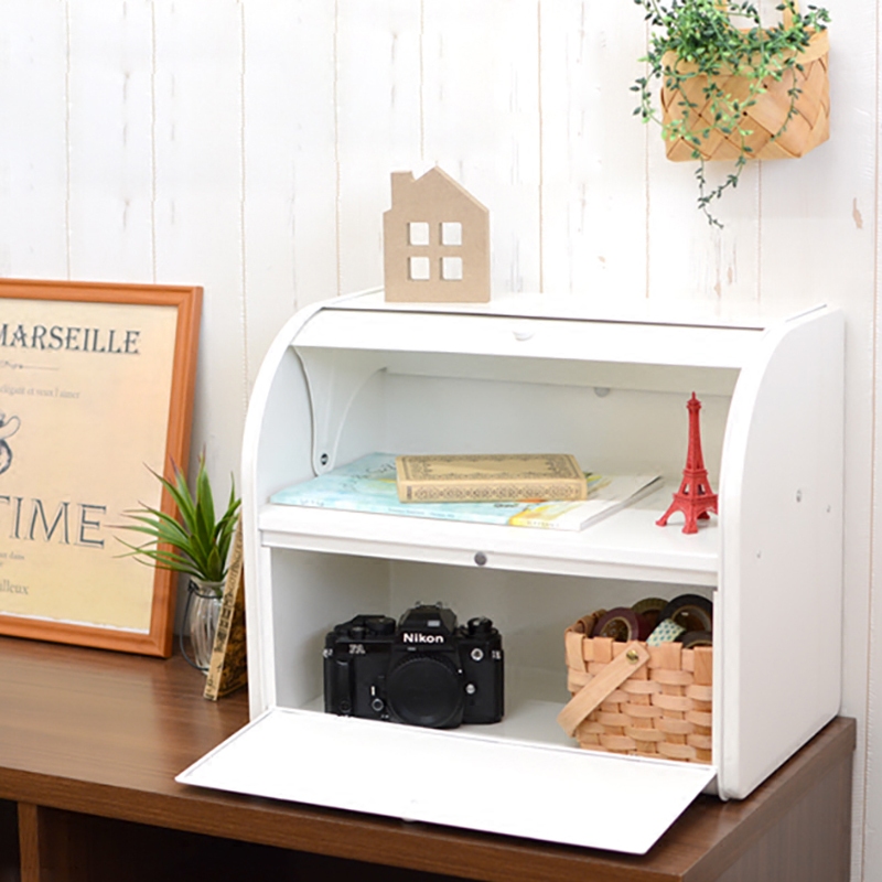 Paint white double storage box Large iron box Tea coffee cup Snack cabinet storage finishing artifact