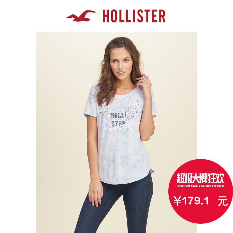 Hollister 水洗标识图案 T 恤 女 122703