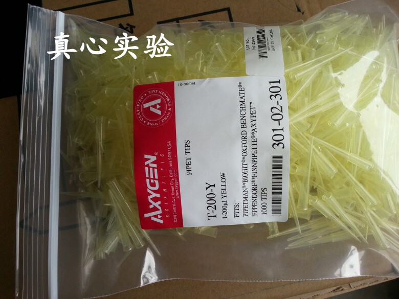 爱思进AXYGEN 进口吸头 200ul黄色吸头 T-200-Y 1000支/包