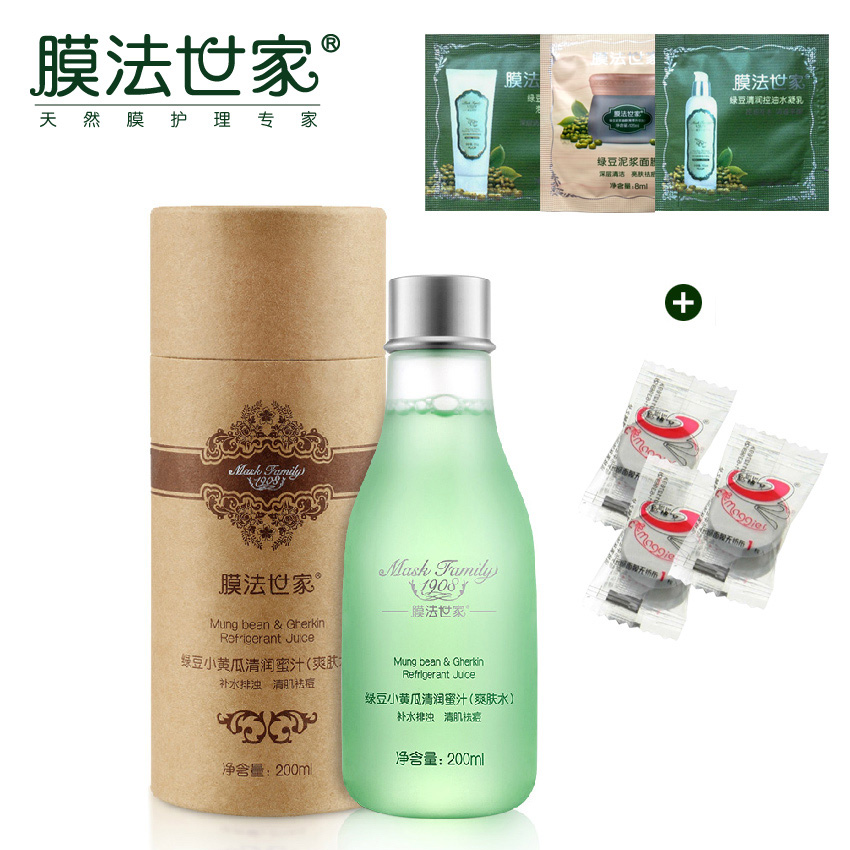 膜法世家1908绿豆小黄瓜蜜汁200ml 爽肤水 控油补水保湿清爽白皙
