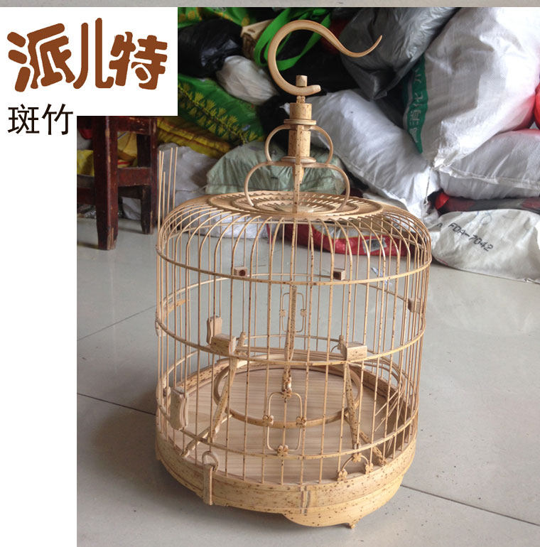 Bamboo embroidered eye cage famous handmade Guangdong Acacia golden green shell bird small cage shrimp Paier special