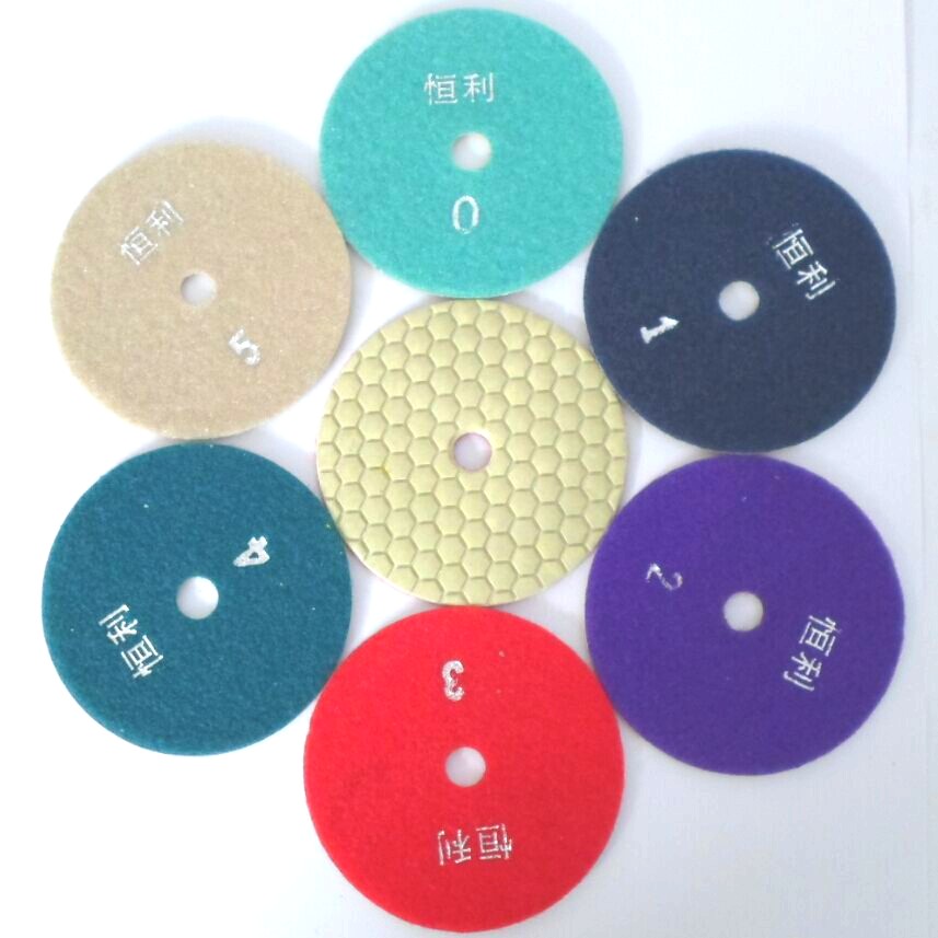 Marble quartz quartz 4 inches 100mm 10 cm diamond polishing chip dry grinding sheet stone polishing sheet