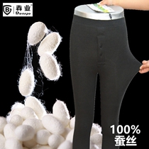 Spring winter new mens 100% Silk three-layer cold-resistant cotton pants waist slim base warm pants Q9196