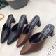 European and American style thick heel outer wear toe slippers for women 2024 fitting room high heels and sandals, comfortable, fashionable and casual shoes