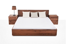 Nordic full solid wood oak black walnuts bed minimalist modern day-style tatami bed double bed environmentally friendly