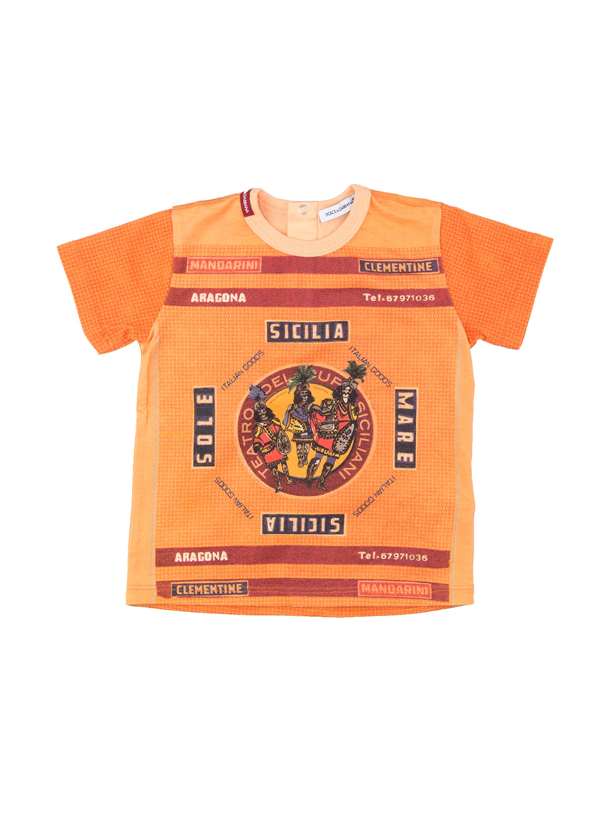 Dolce&Gabbana 橙色战士图案全棉T恤