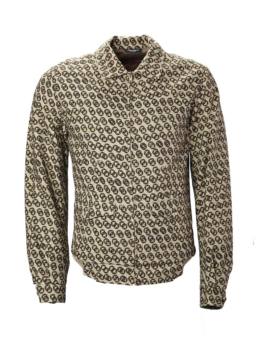 Dolce&Gabbana 黄色翻领拉链饰印花外套