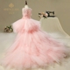 Váy công chúa cô gái váy dạ hội trẻ em fluffy váy cưới đuôi váy mô hình sàn catwalk váy hoa cô gái piano cửa hàng quần áo trẻ em Váy trẻ em