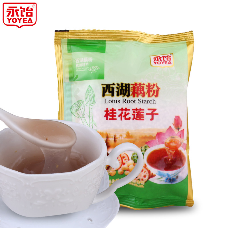 【天猫超市】永饴 桂花莲子西湖藕粉30g/袋 健康营养早餐冲饮品#