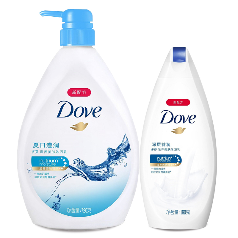 包邮 正品Dove/多芬沐浴露夏日滢润滋养美肤沐浴乳720ml+190ml