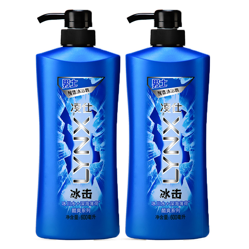 联合利华 凌仕男士醒体沐浴露冰击600ml*2