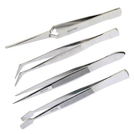 Set of stainless steel tweezers in Taiwan Baoworked tweezers (4 sets) 105mm Welding tool 808-389