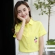Mùa hè mới áo cánh phụ nữ chuyên nghiệp thêu áo mùa hè trắng mỏng dưới cùng áo sơ mi ngắn tay - Áo sơ mi