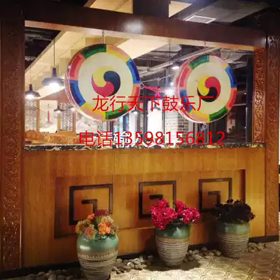 Factory direct painted storefront decoration drum color painting drum Korean style props drum diameter 80 high 20