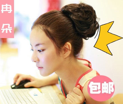 真发卷发包 花苞头假发 包包头 假发短发女 新娘盘发 古装假发