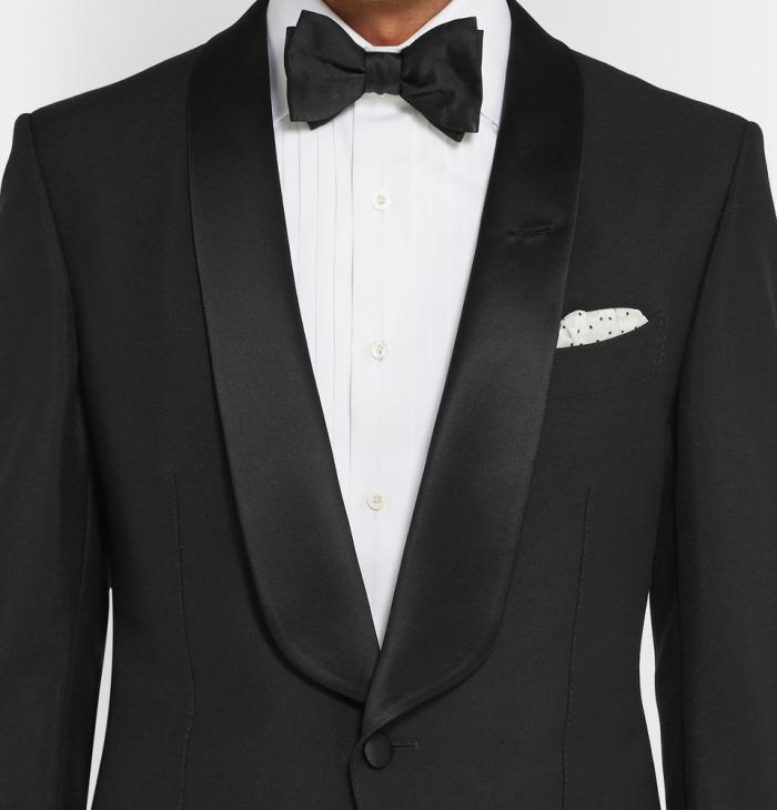 Tom Ford Black Slim Fit Mohair Wool Blend Tuxedo Dress