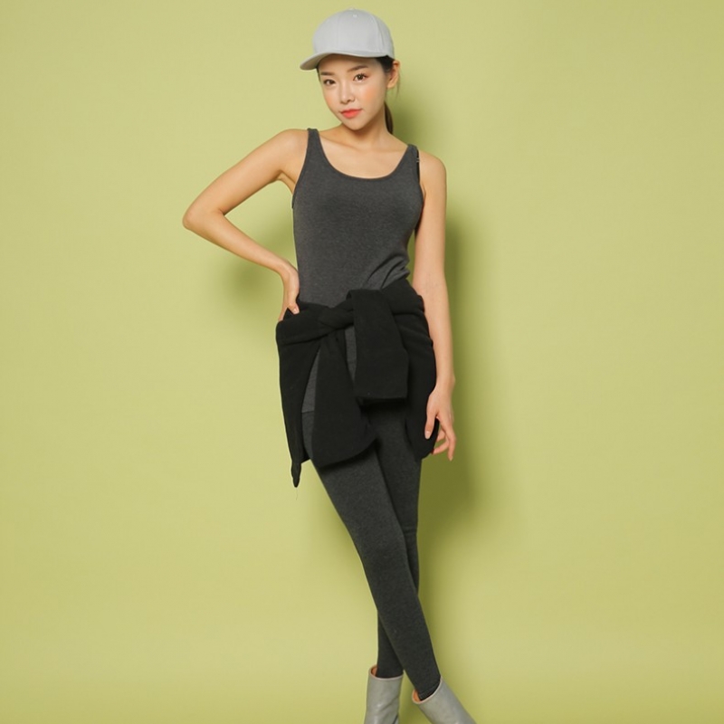 韩国stylenanda官方正品 基本款纯色背心-炭灰色