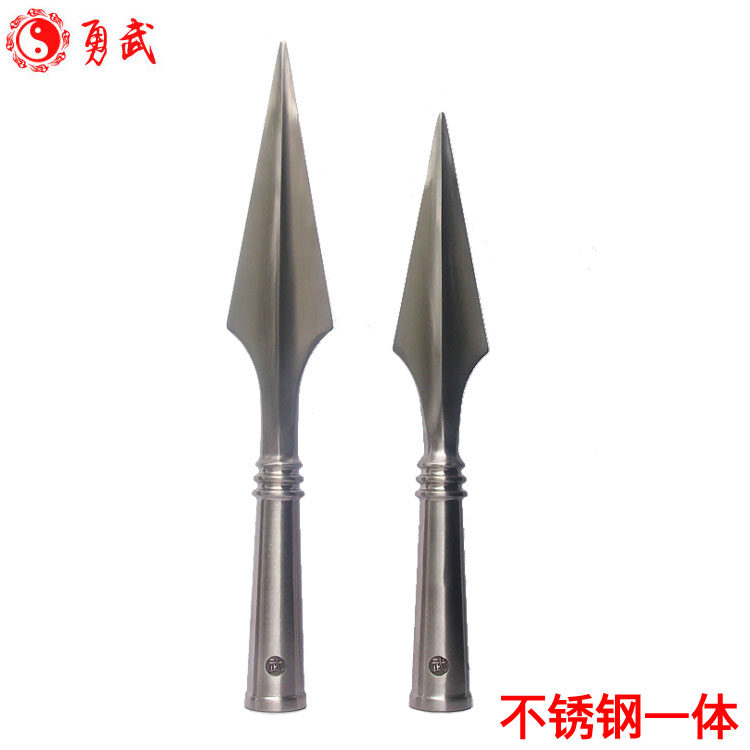 gentian bright silver gun show red ying gun head stainless steel overlord big gun martial arts equipment eighteen weapons spear - Taobao