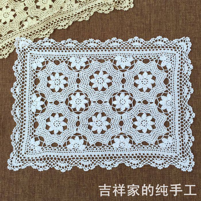 Hello old time---original handmade crochet sofa armrest cover towel nostalgic retro cotton woven table mat