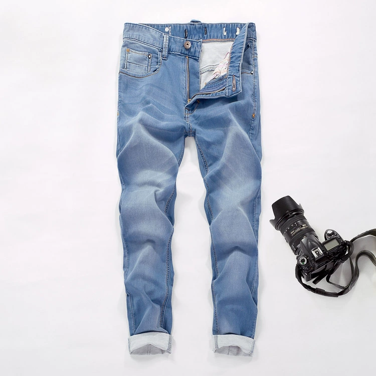 Quần jean nam co giãn thoải mái mùa hè phong cách mới dành cho giới trẻ đại học quần nam slim-fit quần denim 7K701 - Quần jean