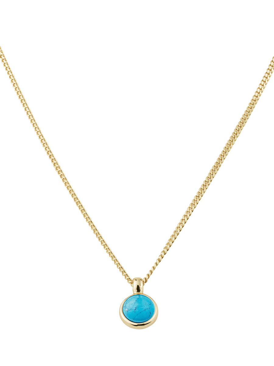 DYRBERG/KERN 金色色彩系列青色拼接项链