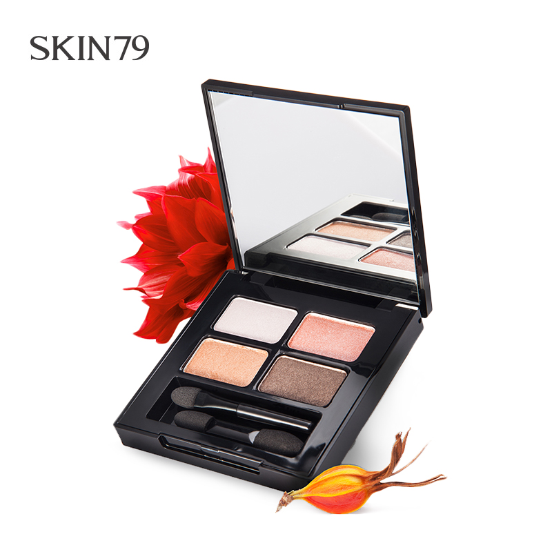 SKIN79正品植萃四色缤纷眼影珊瑚棕色矿物质粉细腻柔滑美妆彩妆1