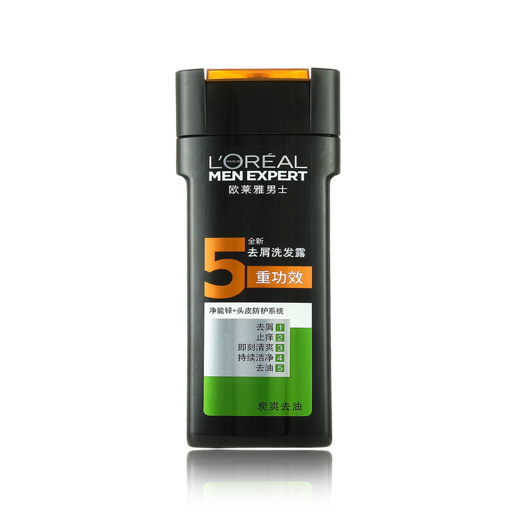 欧莱雅男士去屑洗发露(炭爽去油）200ml 清爽控油洗发水
