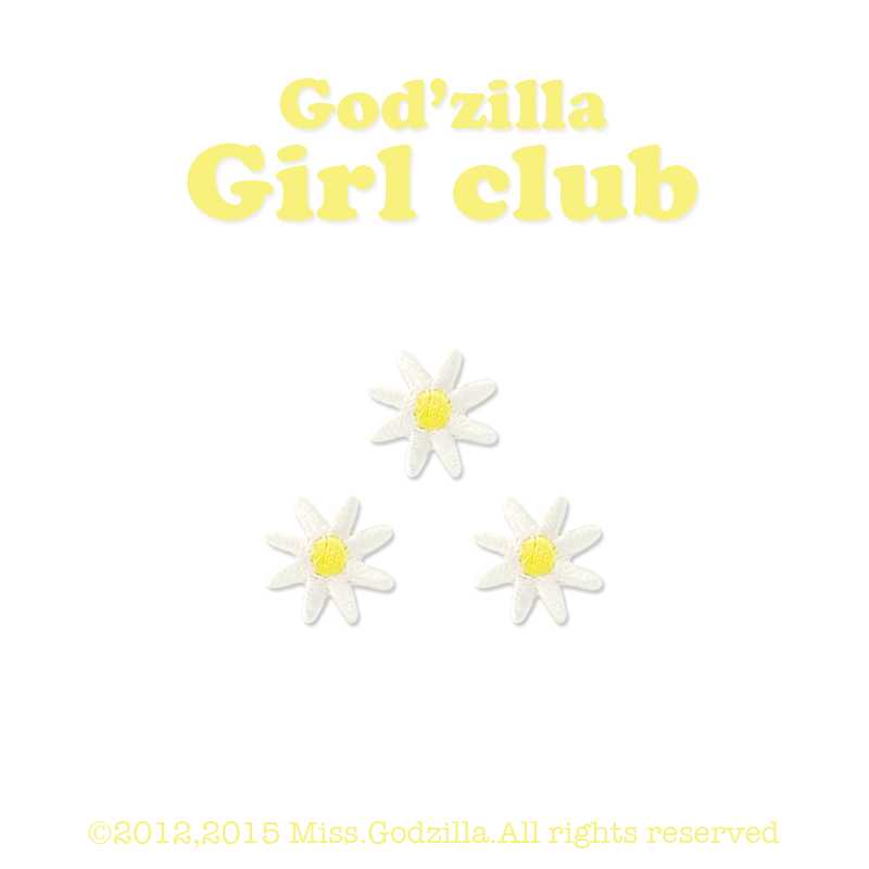 Miss Godzilla Daisies Cute Embroidery with Mobile phone Shell Decoration Clothing Clothing Patch